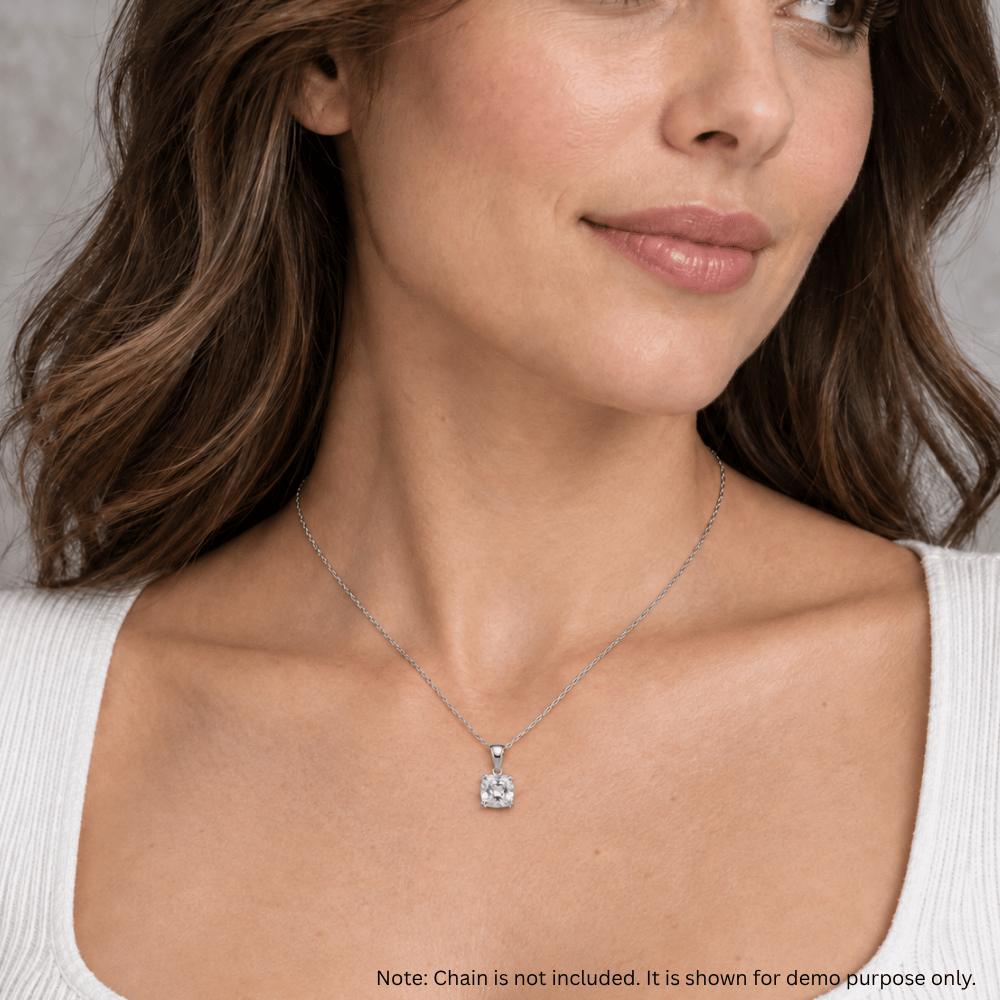 Cushion Cut CZ and Filigree Pendant