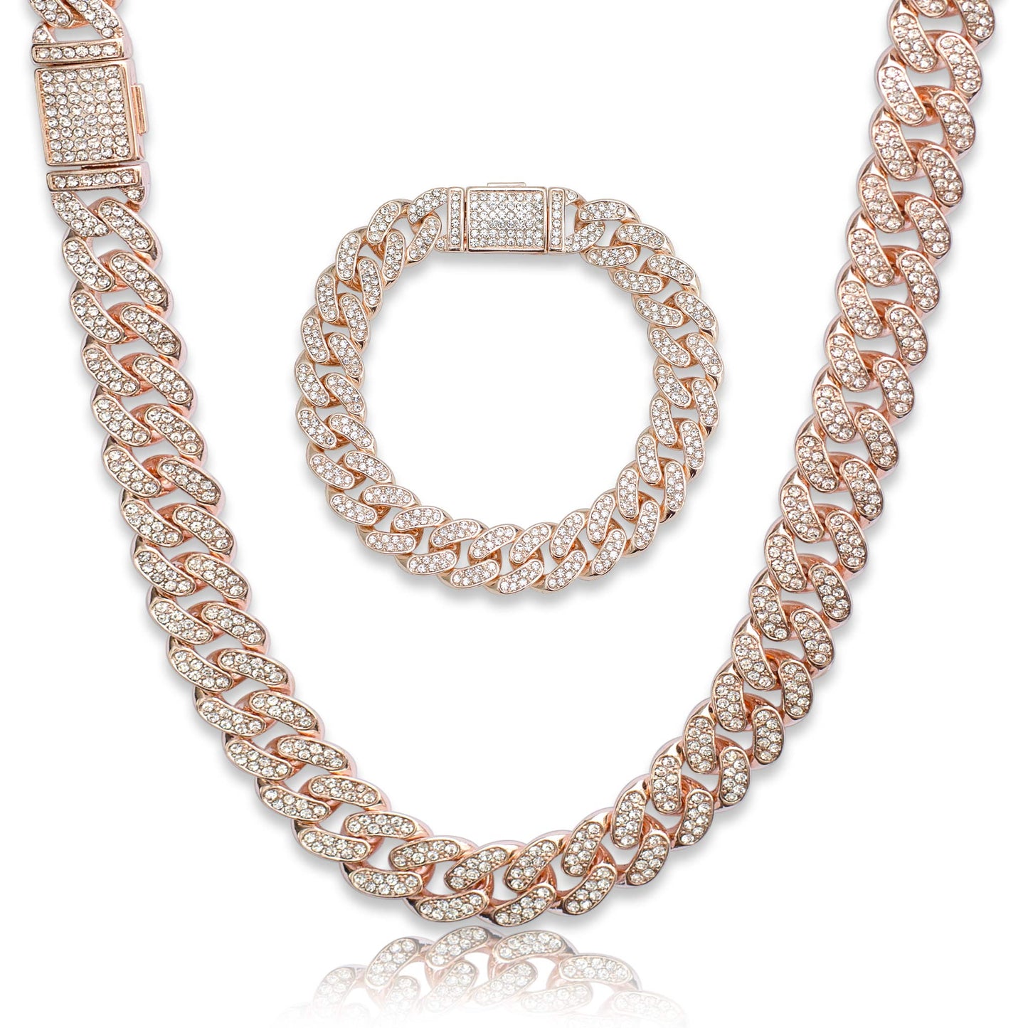 Iced Miami Cuban Link Chain & Bracelet - 13mm