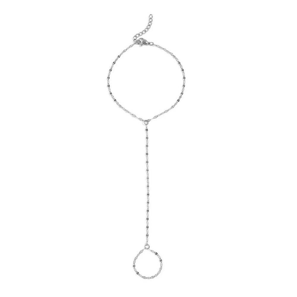 7.5-inch + 1-inch Stainless Steel Coffee Hand Chain - Silver - view 3