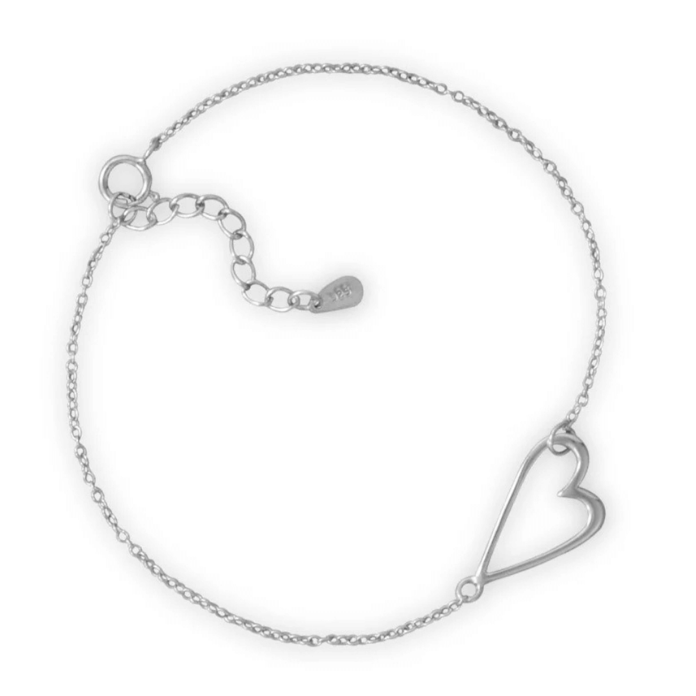 7" + 1" Rhodium Plated 925 SS Bracelet