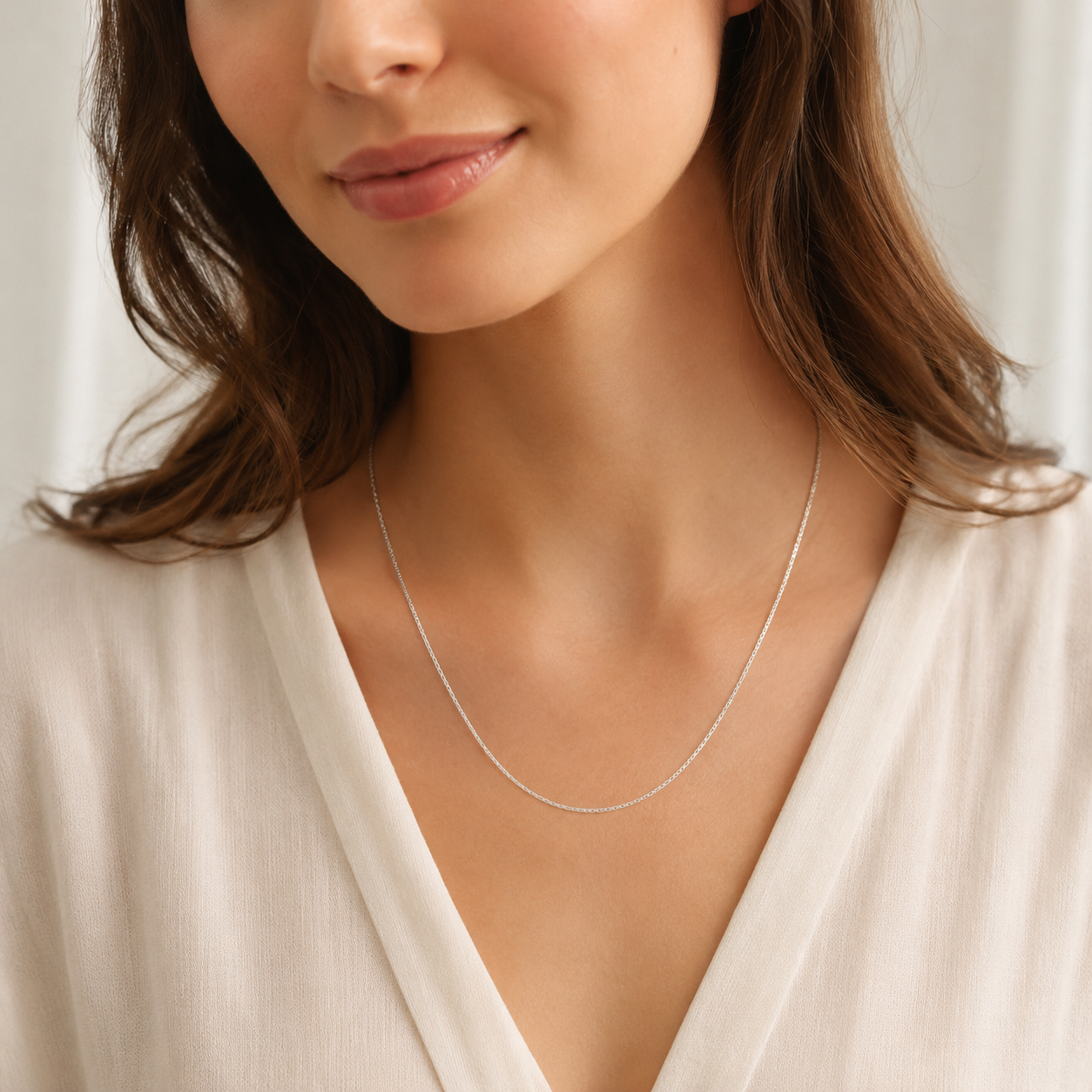925 Sterling Silver Rhodium Plated Box Chain Necklace - 1.0mm