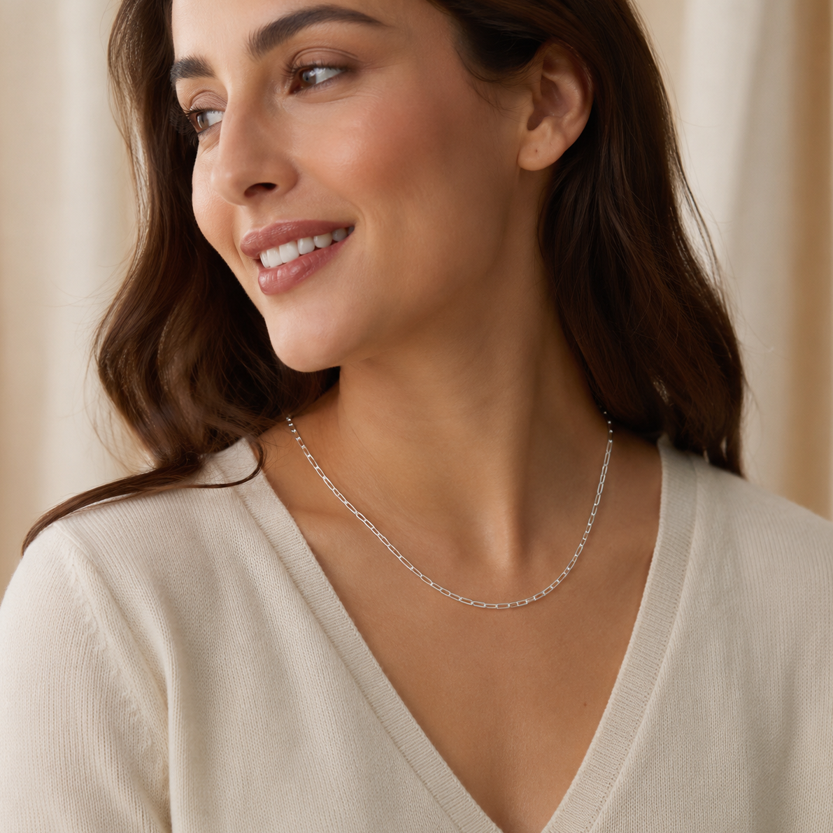 925 Sterling Silver Paperclip Chain Necklace - 2.8mm