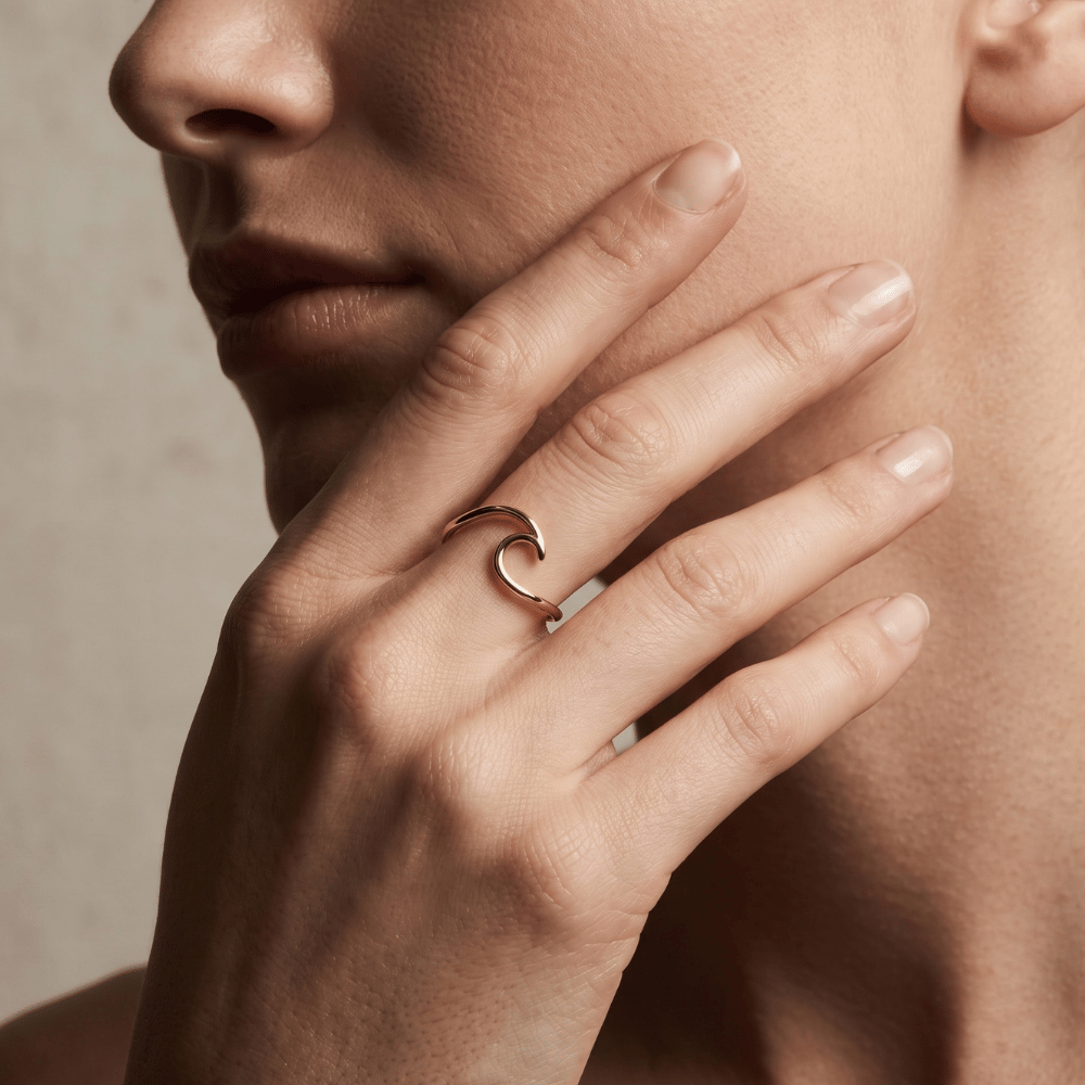 14 Karat Gold Plated Wave Ring