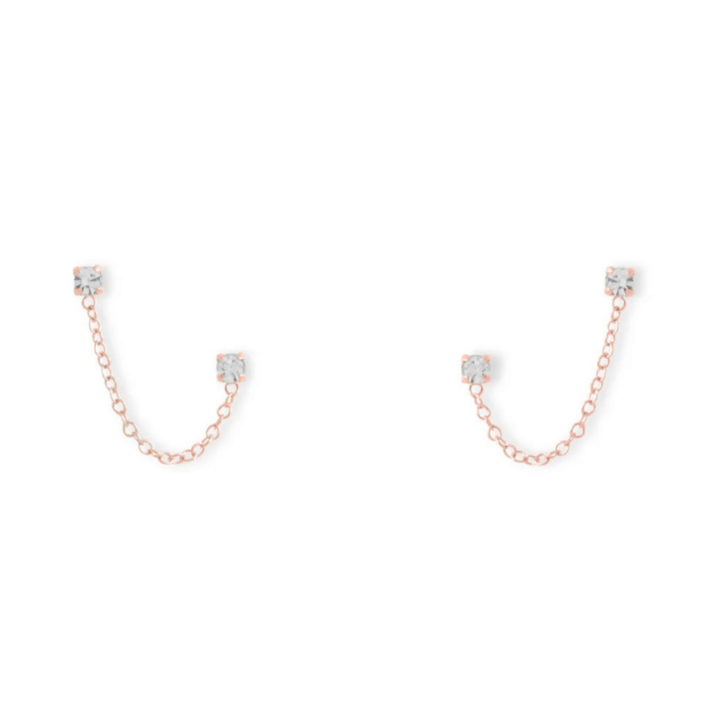 Double Post Crystal Earrings