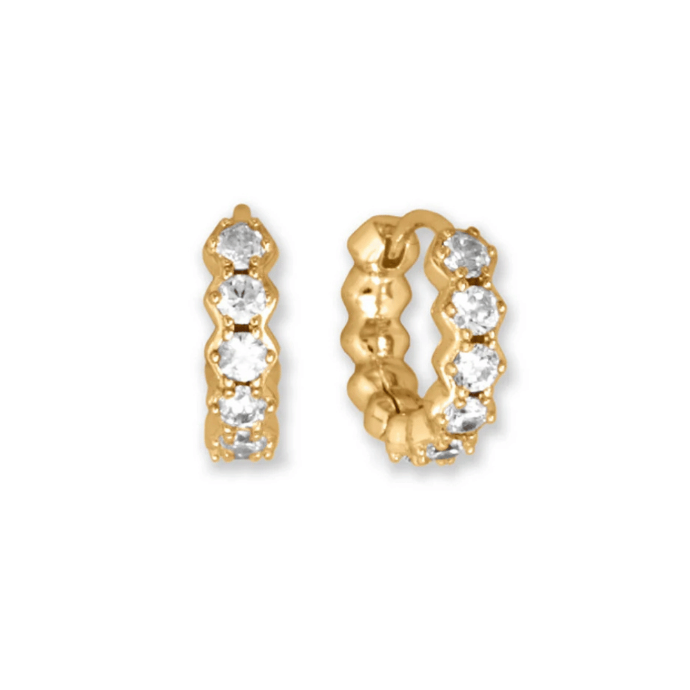 10mm CZ Hoop Earrings