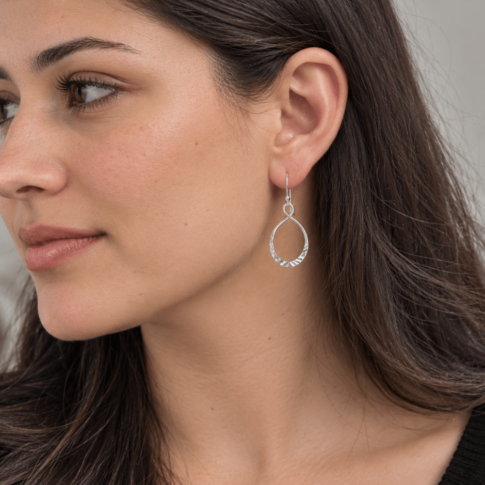 Diamond Cut Drop Earrings