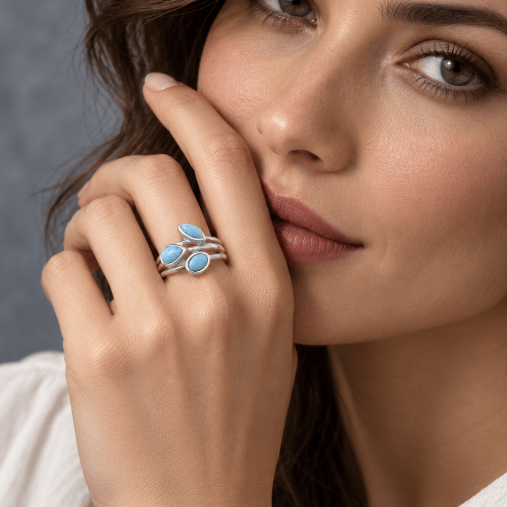 Multishape Larimar Ring