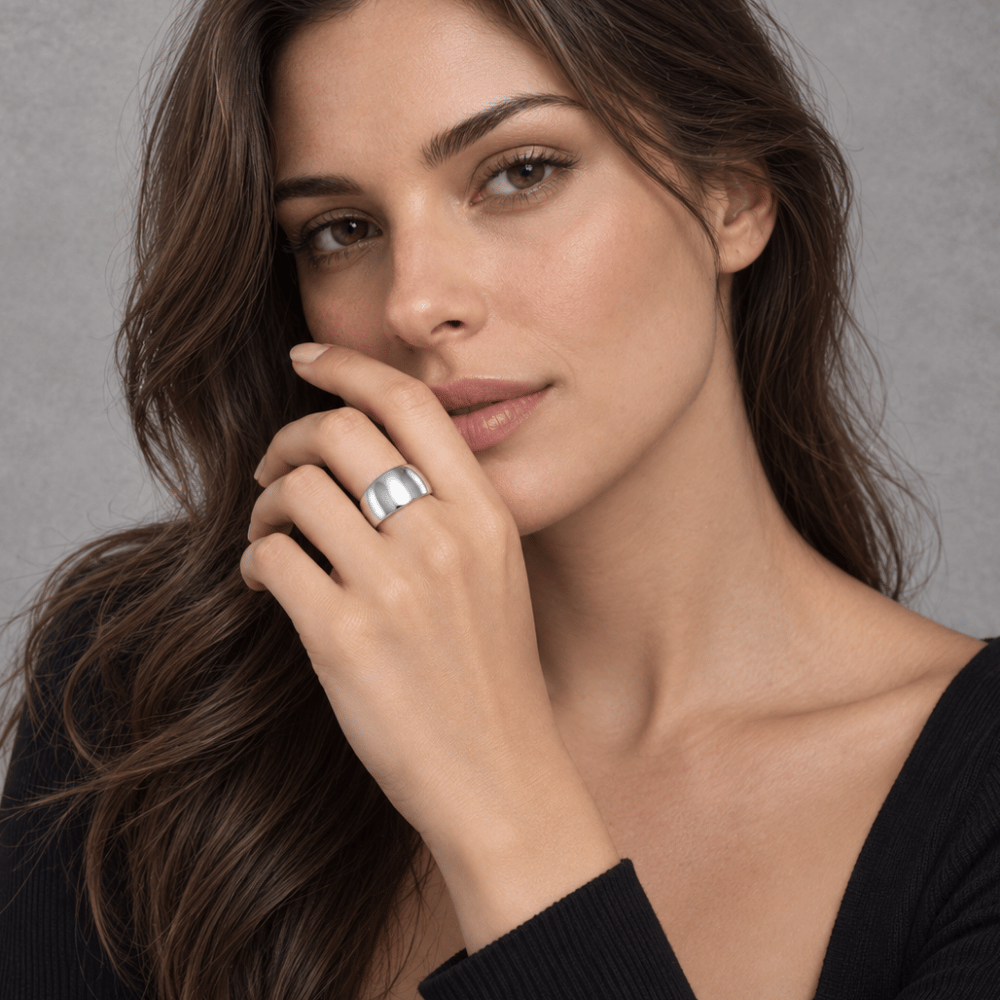 Wide Tapered Polished Ring