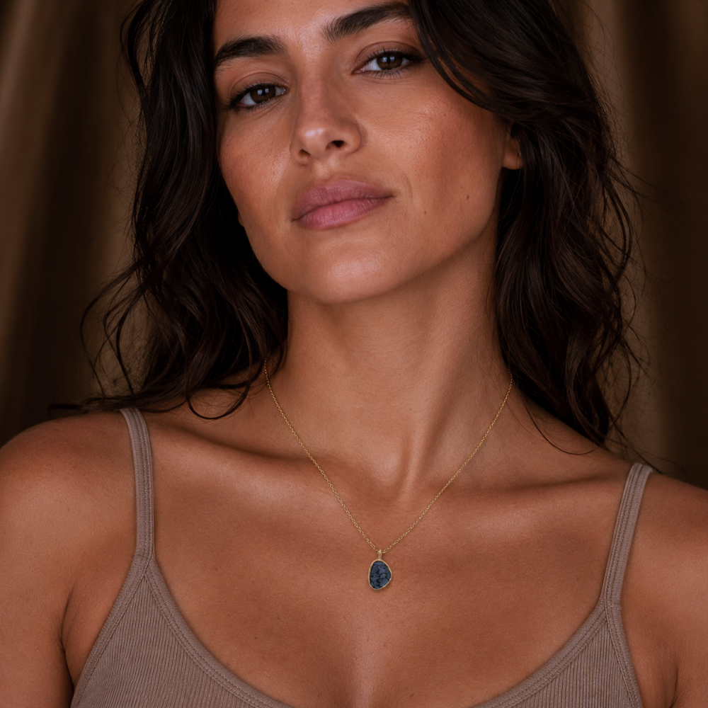 16" + 2" 14 Karat Gold Plated Diamond Chip Necklace
