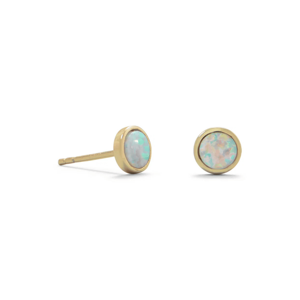 Synthetic Opal Bezel Studs