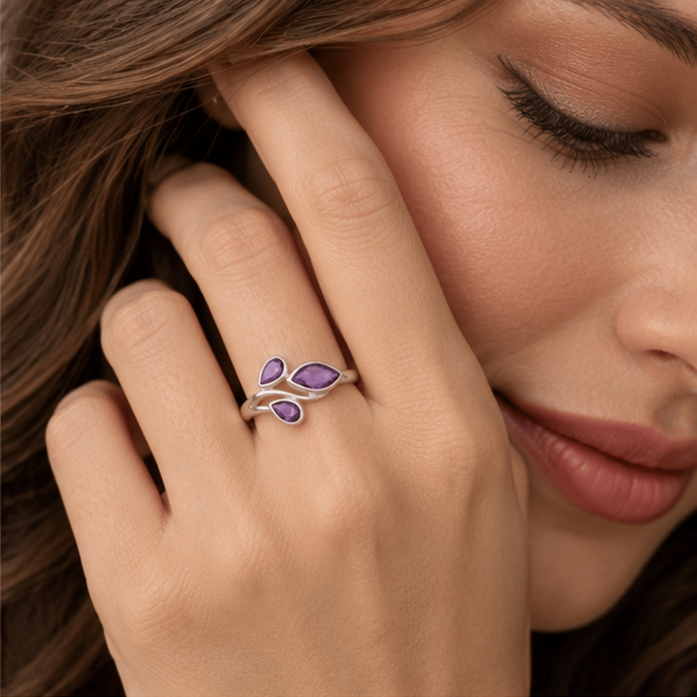 Pear and Marquise Amethyst Ring