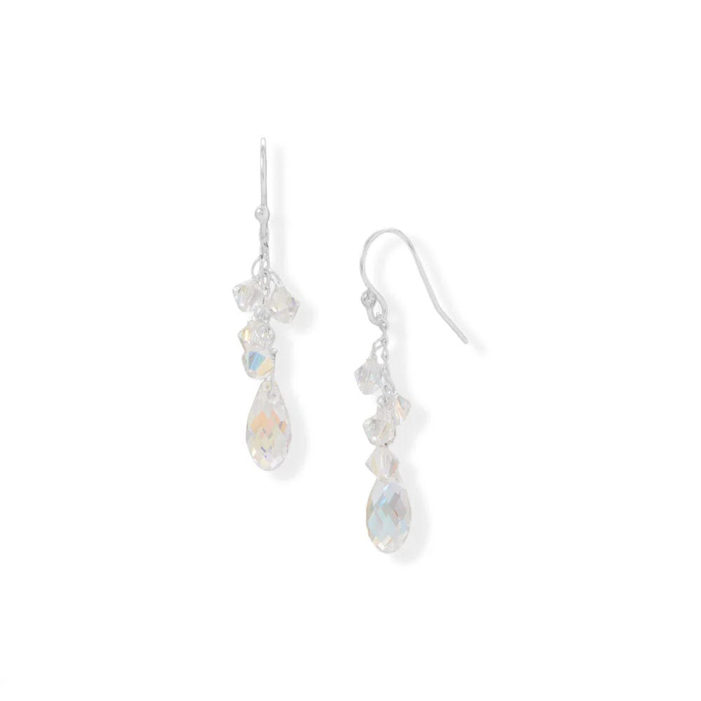14 Karat Gold Plated Pear Rainbow Moonstone Earrings