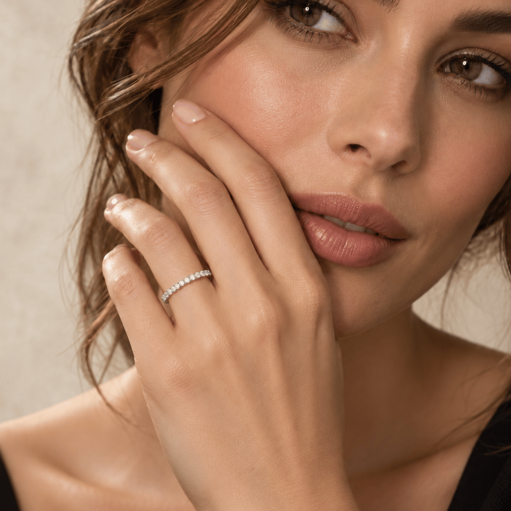 Rhodium Plated CZ Eternity Band