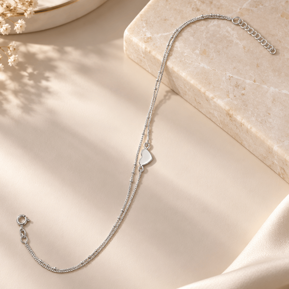 Double Strand Heart Anklet