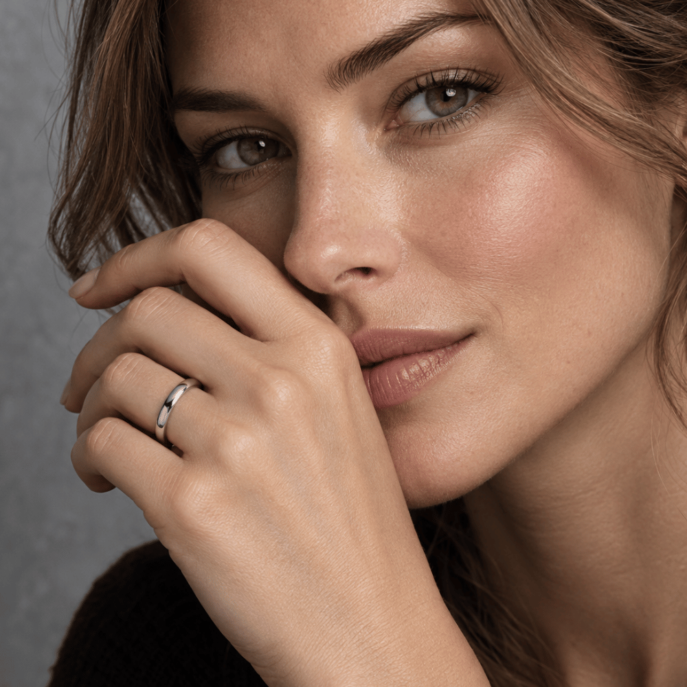 Rhodium Plated 3mm Band