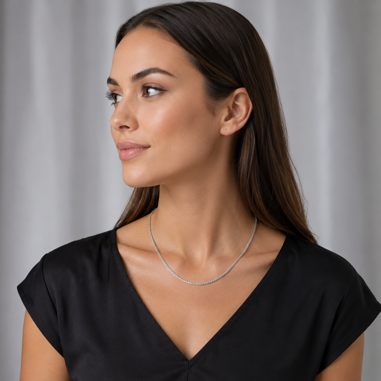 925 Sterling Silver Rhodium Plated Franco Chain Necklace - 2.4mm