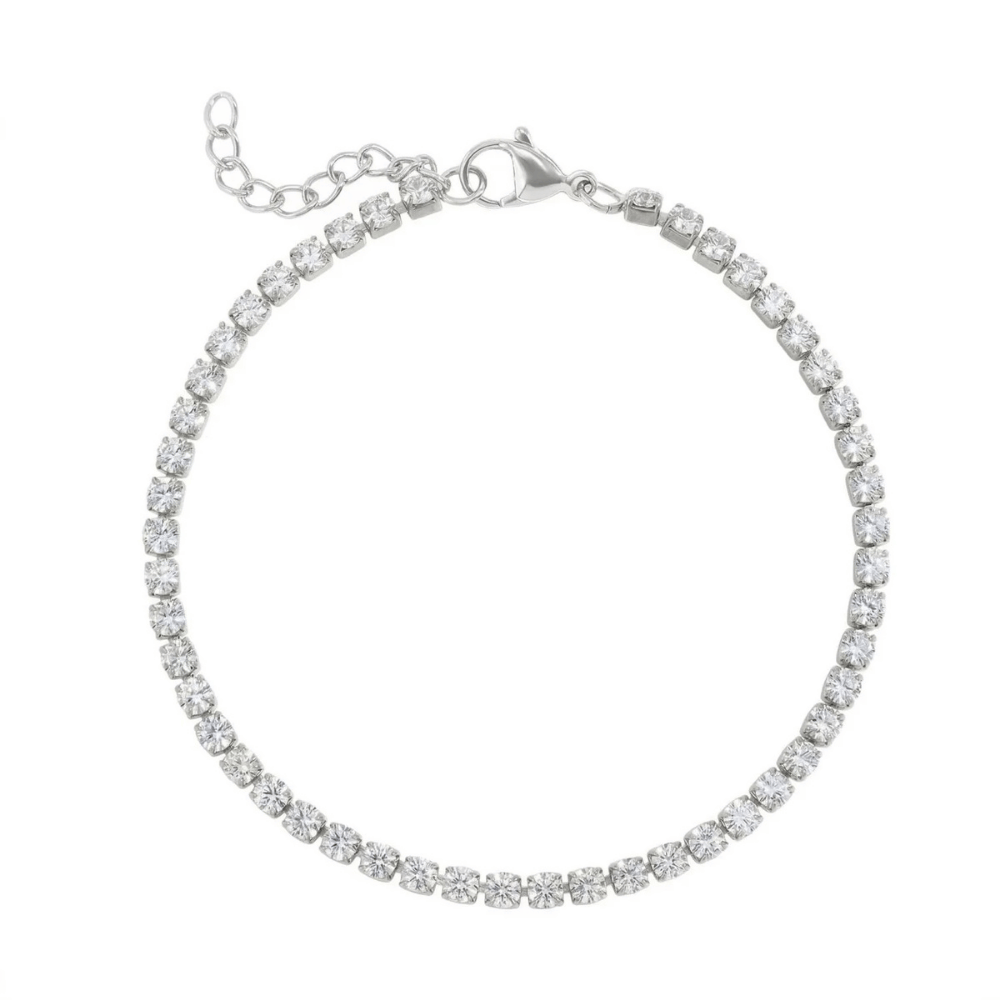 6.5" + 1" Stainless Steel CZ Tennis Bracelet