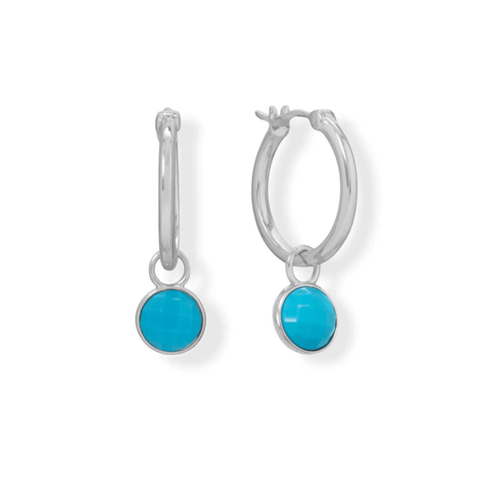 Turquoise Charm Hoop Earrings