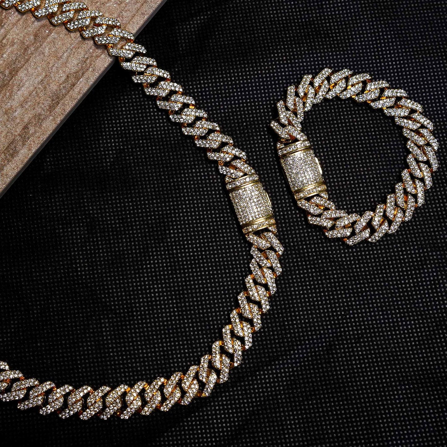 Iced Out Cuban Curb Chain & Bracelet - 14mm