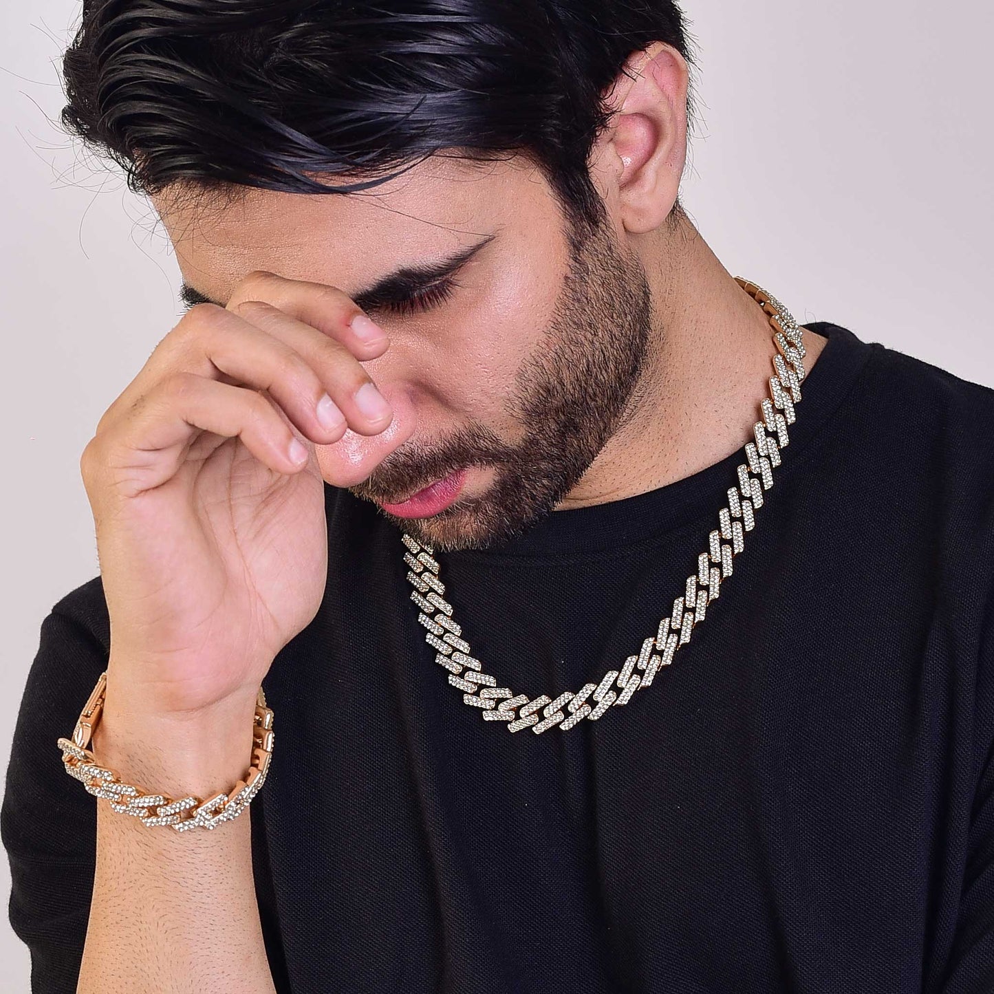 Iced Out Prong Cuban Chain & Bracelet - 13mm