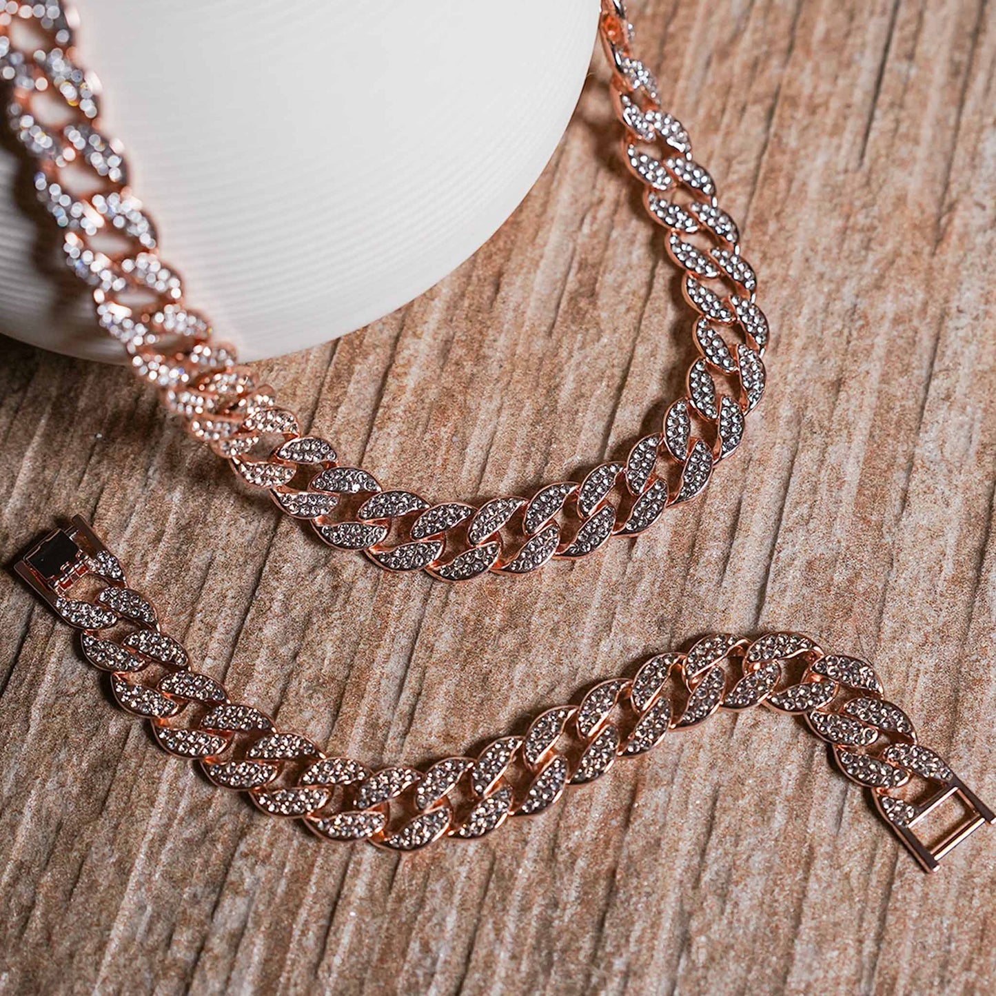 Diamond-Cut Cuban Chain & Bracelet - 15mm