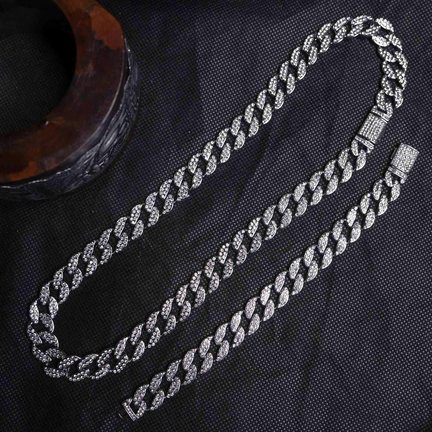 Diamond-Cut Cuban Link Chain & Bracelet - 15mm