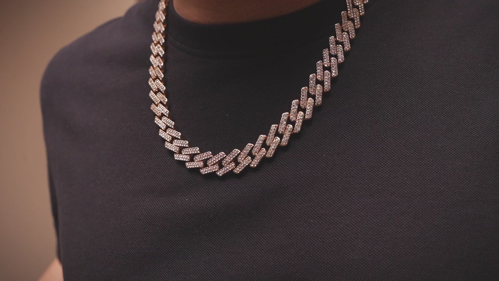 13mm Iced Out Prong Cuban Link Gold Plated Chain & Bracelet Set with Box Clasp