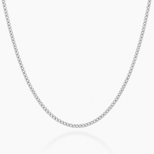 925 Sterling Silver Curb Chain Necklace - 2mm