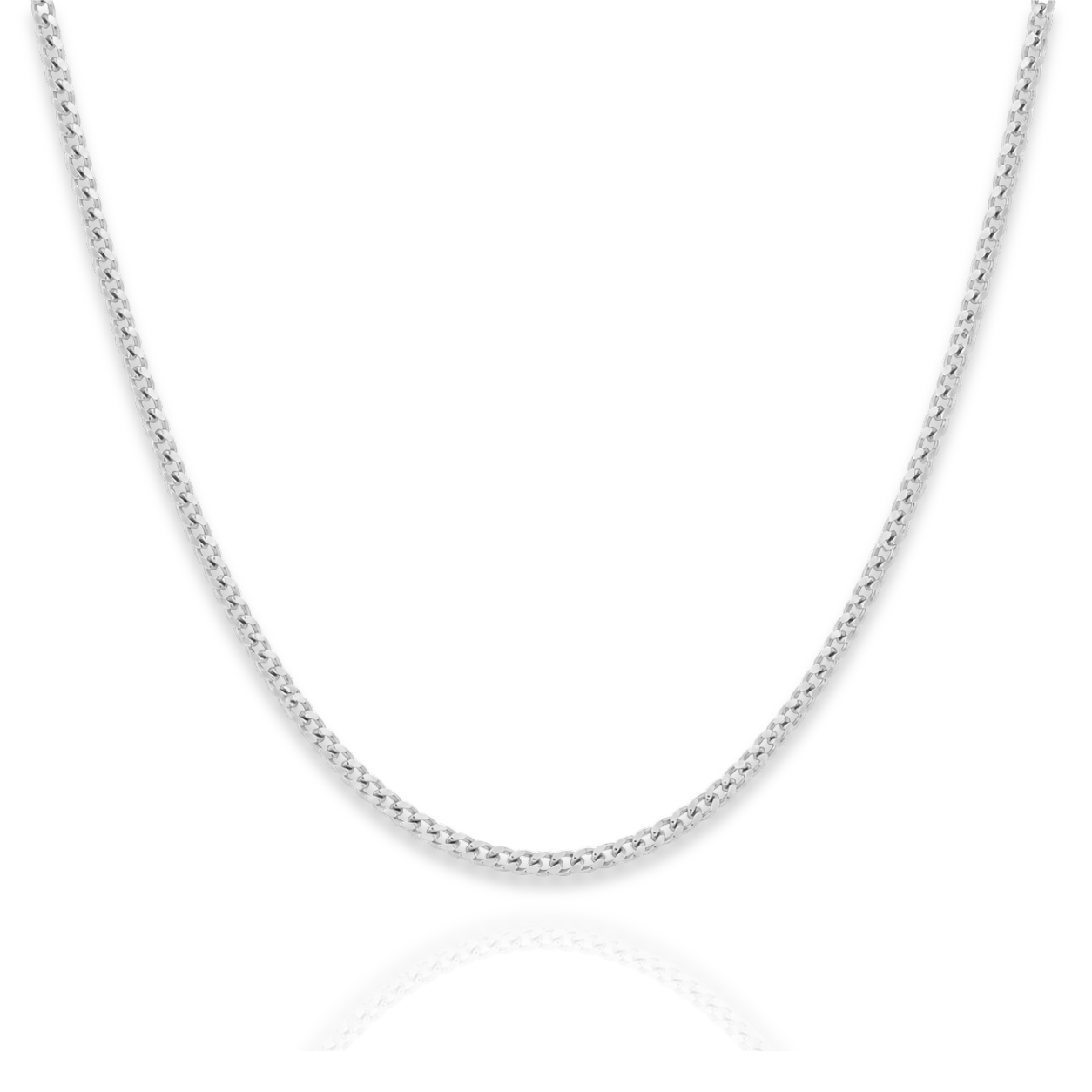 925 Sterling Silver Curb Chain Necklace - 2mm