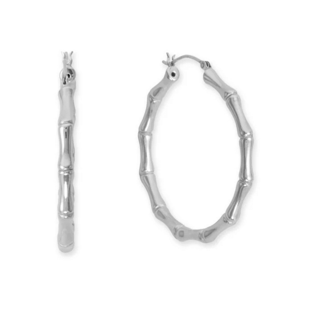 44mm Bamboo Hoop Earrings
