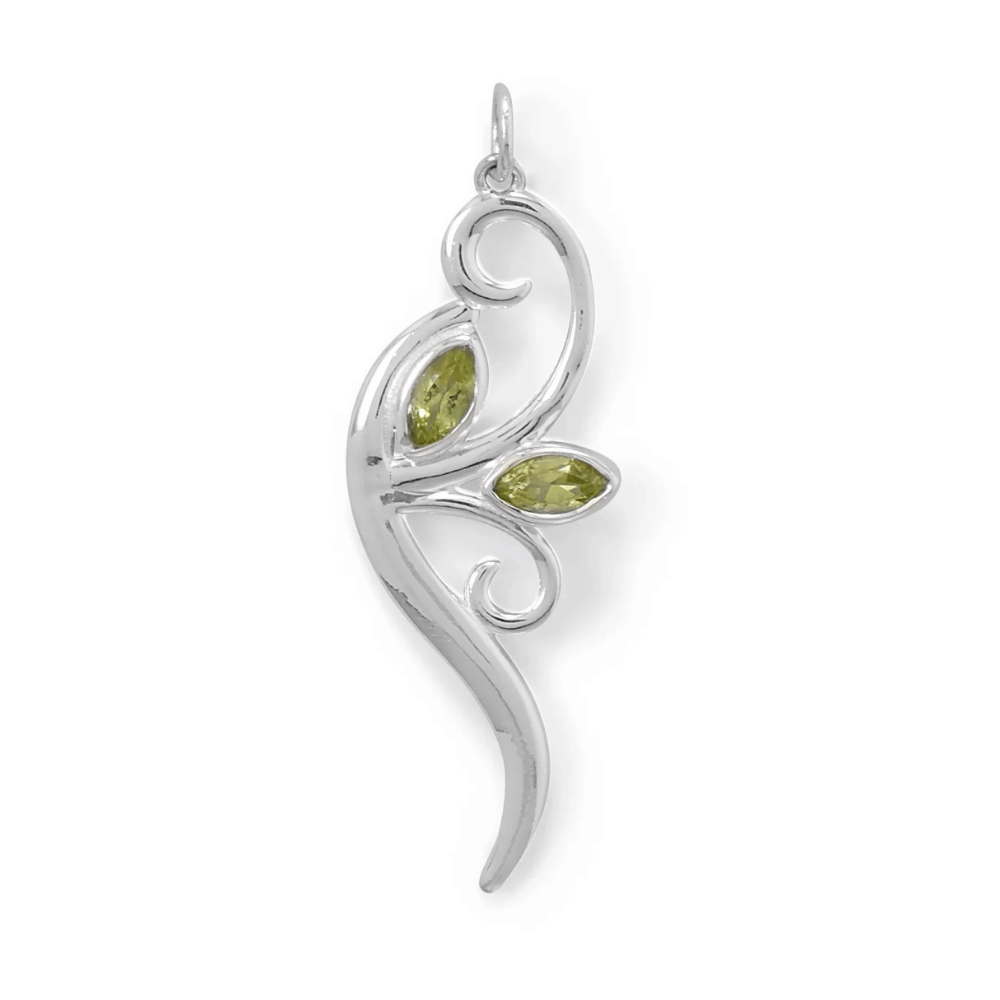 Unbe-LEAF-ily Beautiful! Peridot Leaf and Branch Pendant - view 5