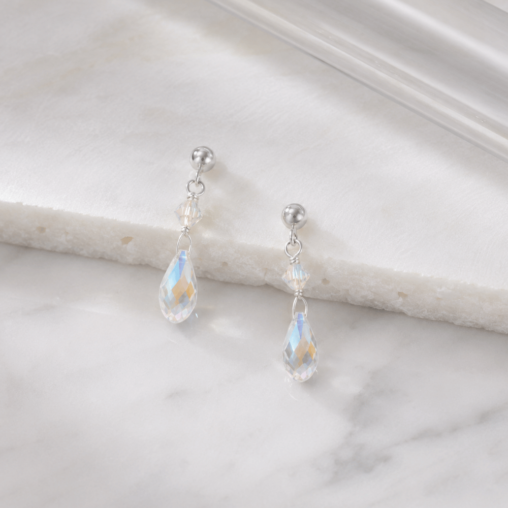 Swarovski Crystal Drop Ball Post Earrings