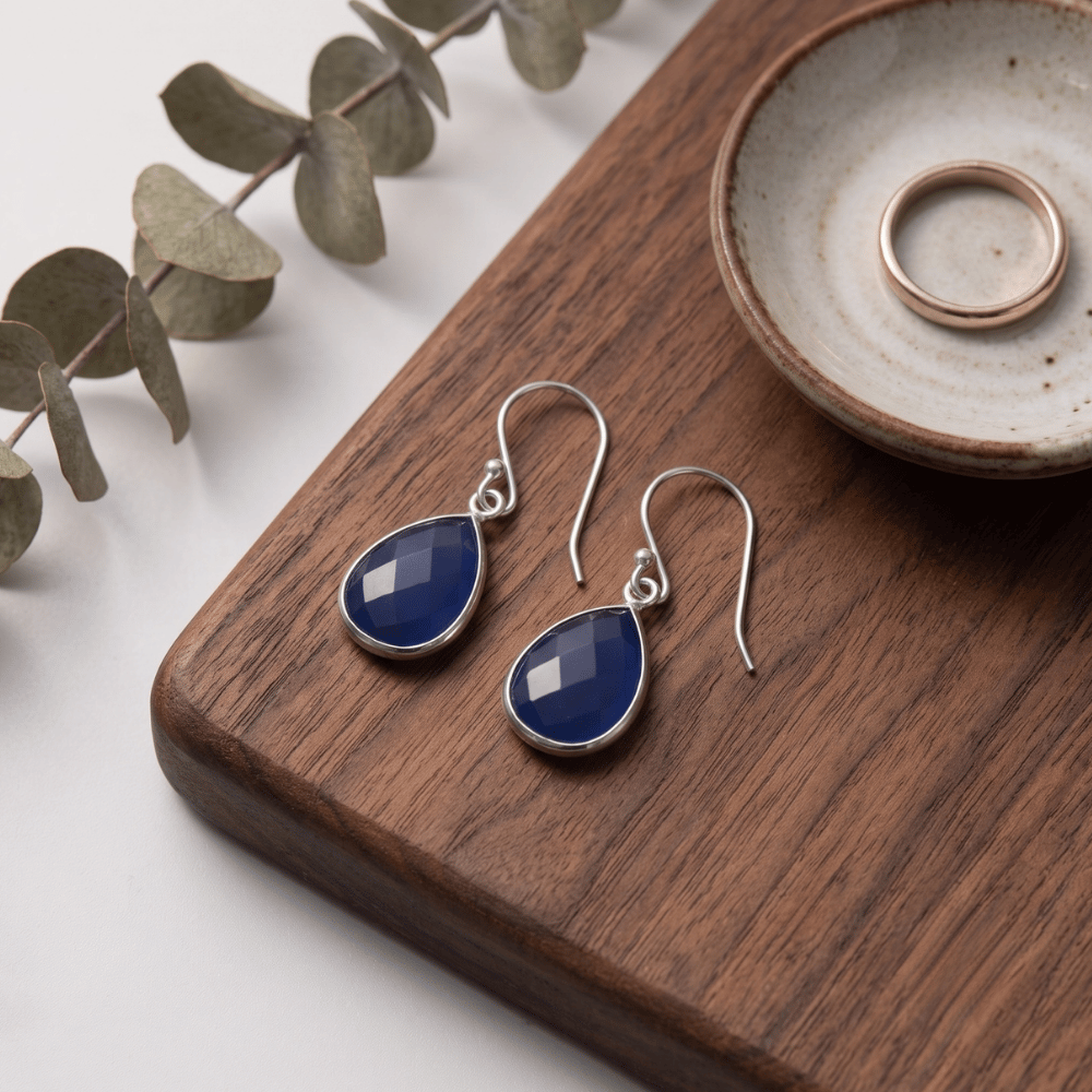Blue Chalcedony French Wire Earrings