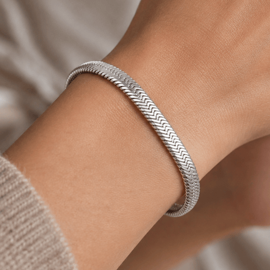 7" Stainless Steel 5.5mm Herringbone Bracelet