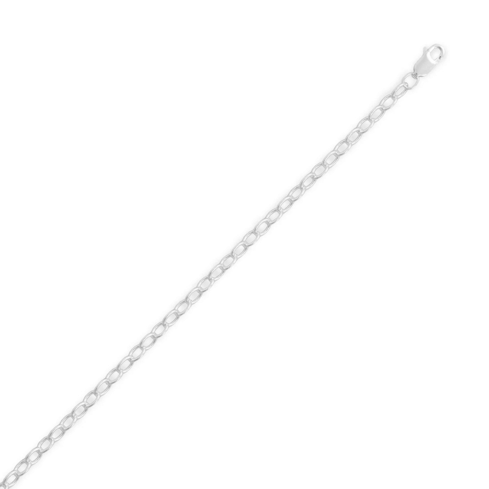 925 Sterling Silver Open Link Cable Chain Bracelet - 3.8mm