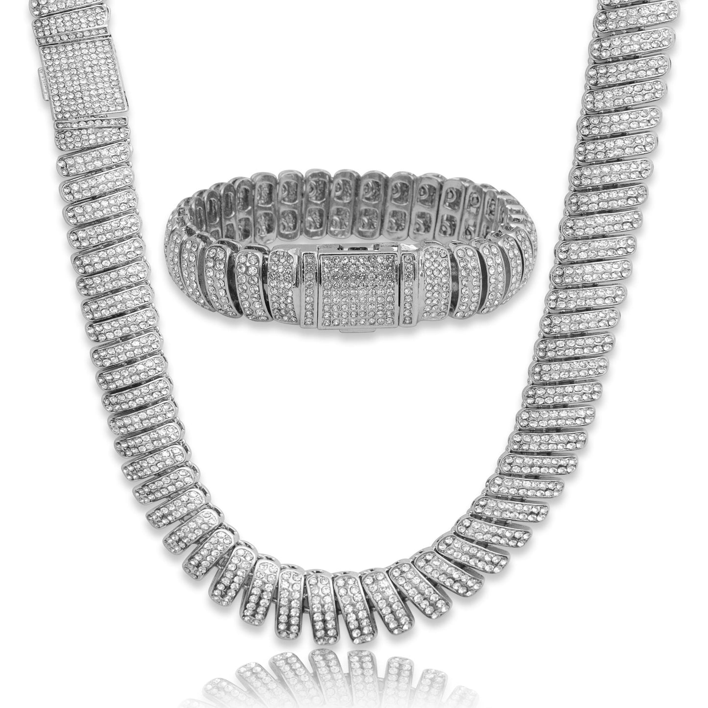 Iced Out Baguette Chain & Bracelet - 16mm