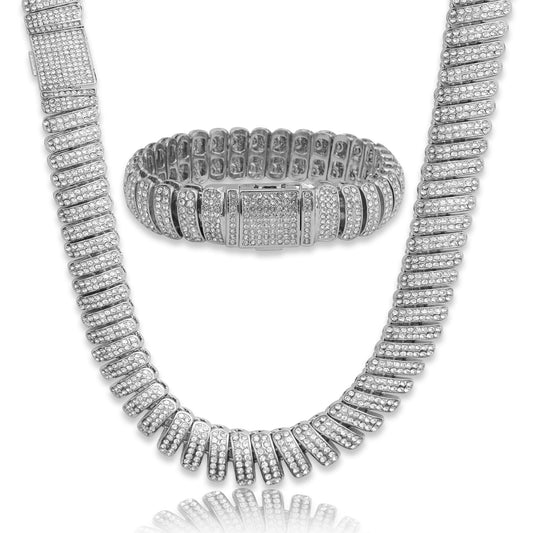 Iced Out Baguette Chain & Bracelet - 16mm