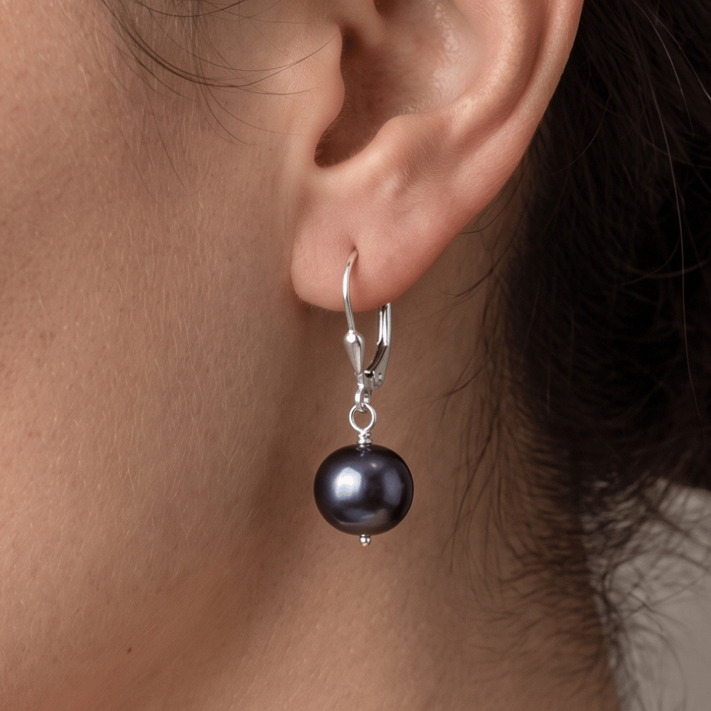 8-9mm Peacock Cultured Freshwater Pearl Earrings