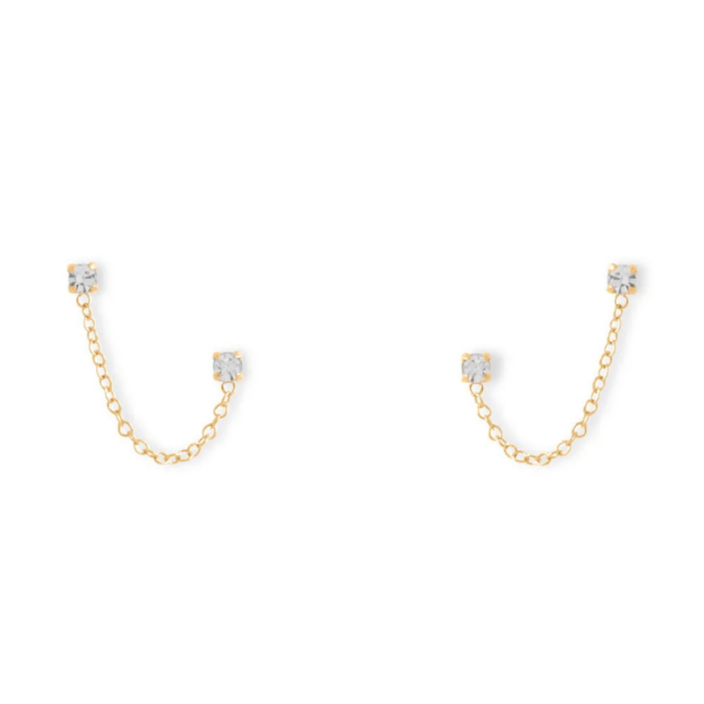 Double Post Crystal Earrings