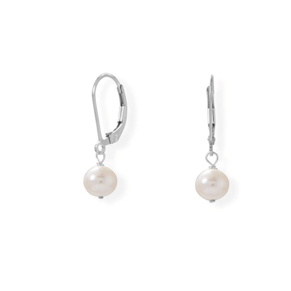 5.5-6mm Cultured Freshwater Pearl Lever Earrings