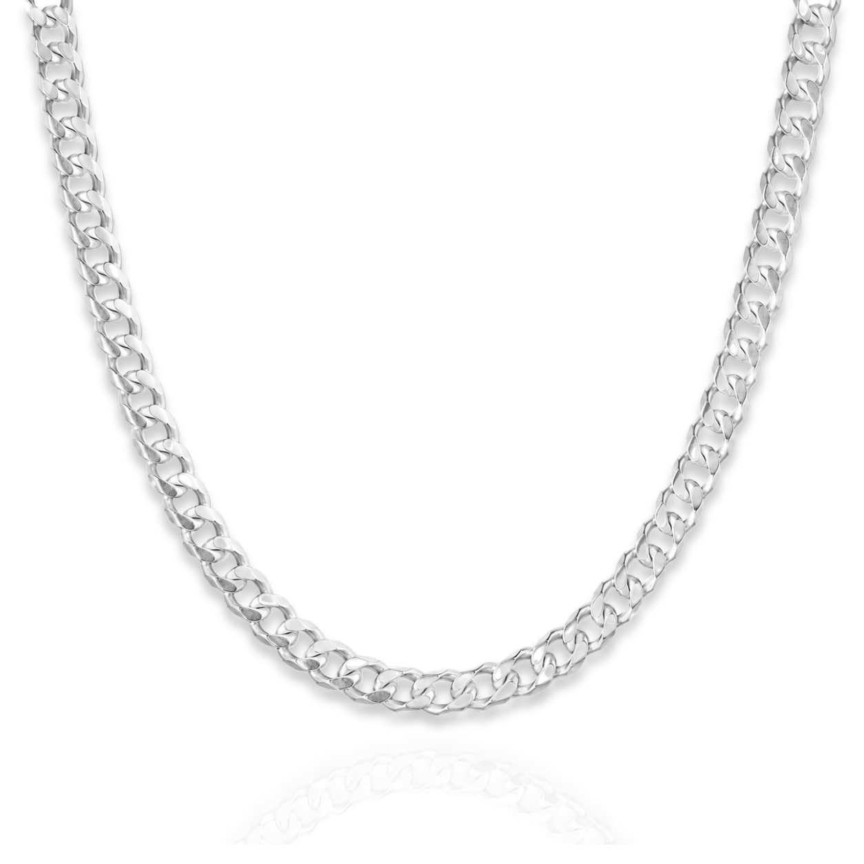 925 Sterling Silver Beveled Curb Chain Necklace - 5.7mm