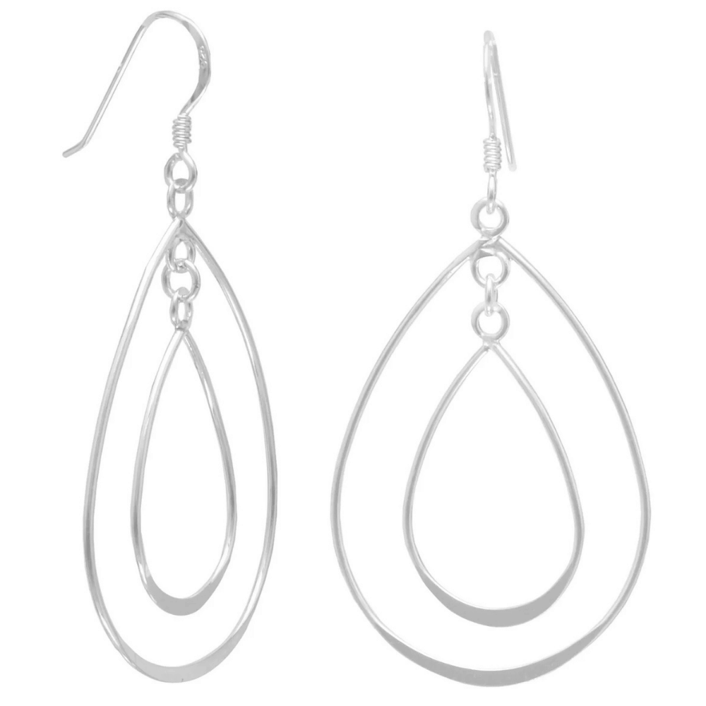 Double Pear Shape French Wire Earrings