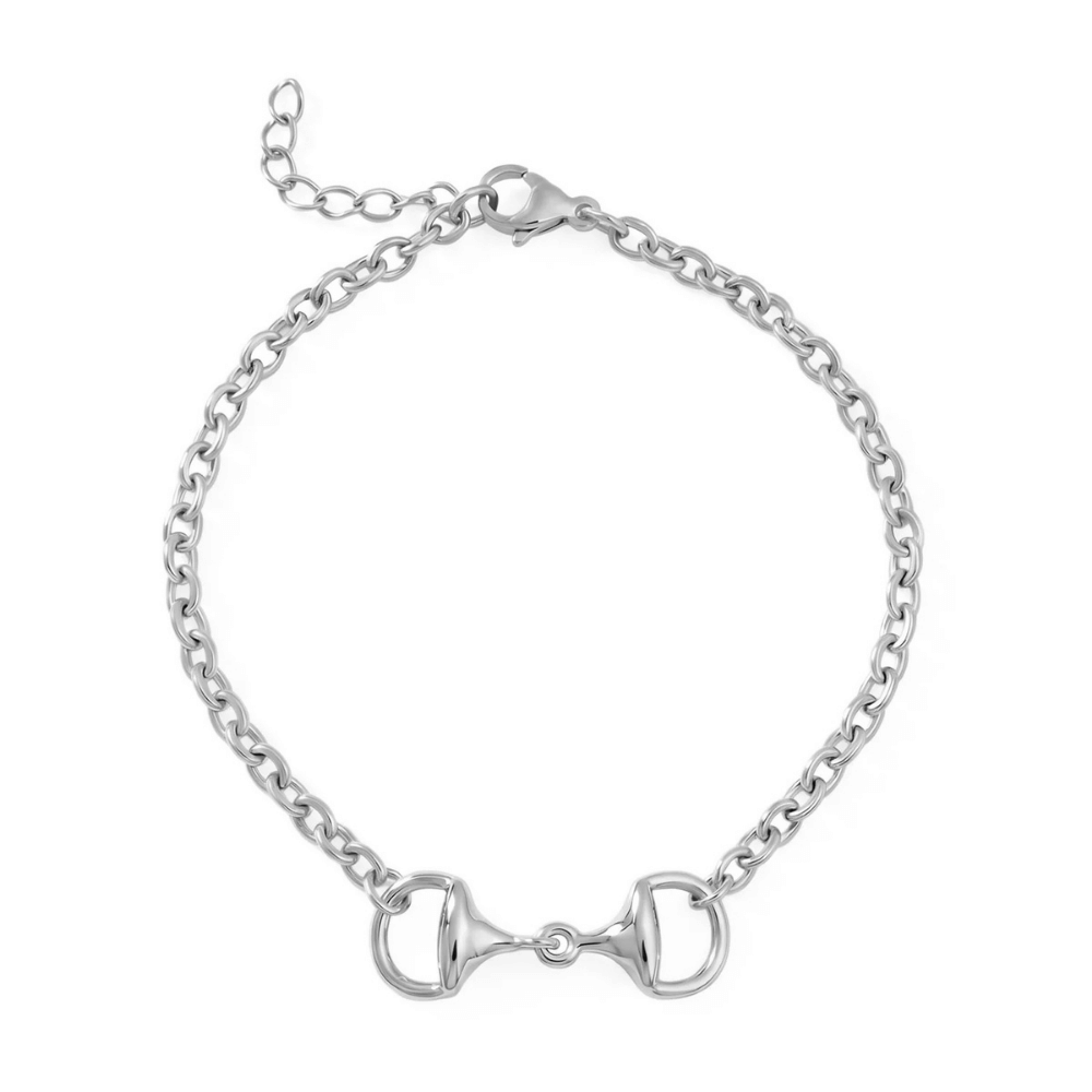 7" + 1" Stainless Steel Horse Bit 3mm Bracelet
