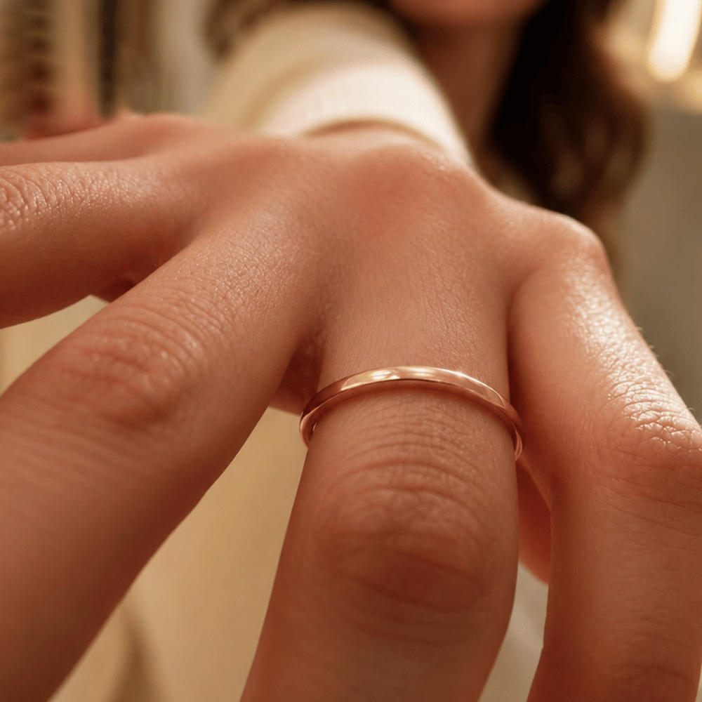 Flat Edge Solid Copper Ring