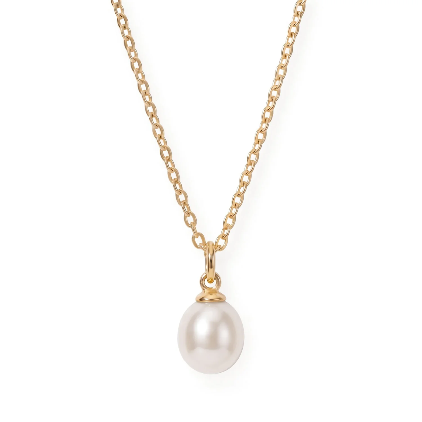 16" 18 Karat Gold PVD Stainless Steel Cultured Freshwater Pearl Drop Necklace