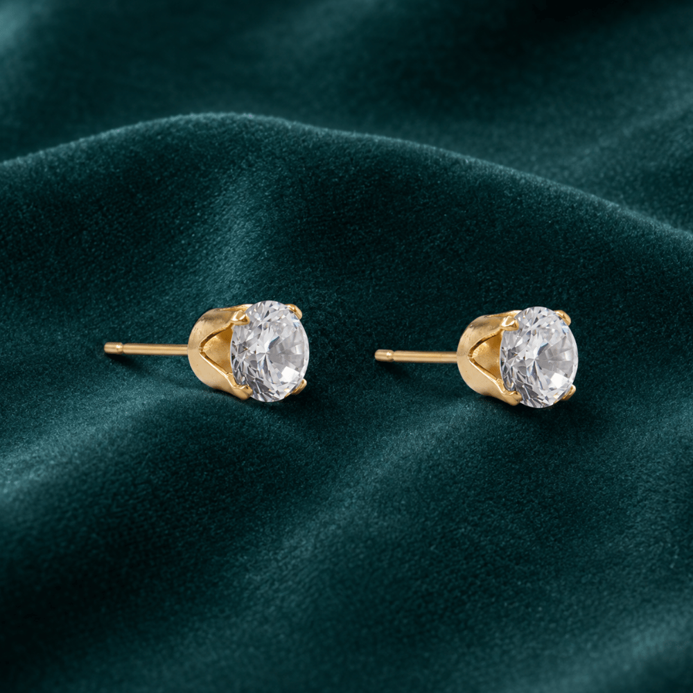 14/20 Gold Filled 6mm CZ Stud Earrings