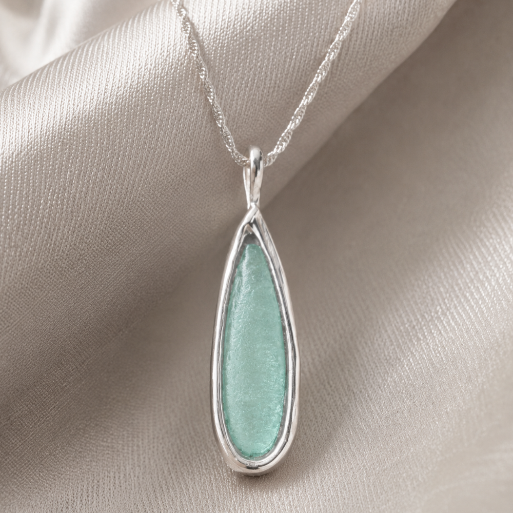 Ancient Roman Glass Pear Drop Necklace