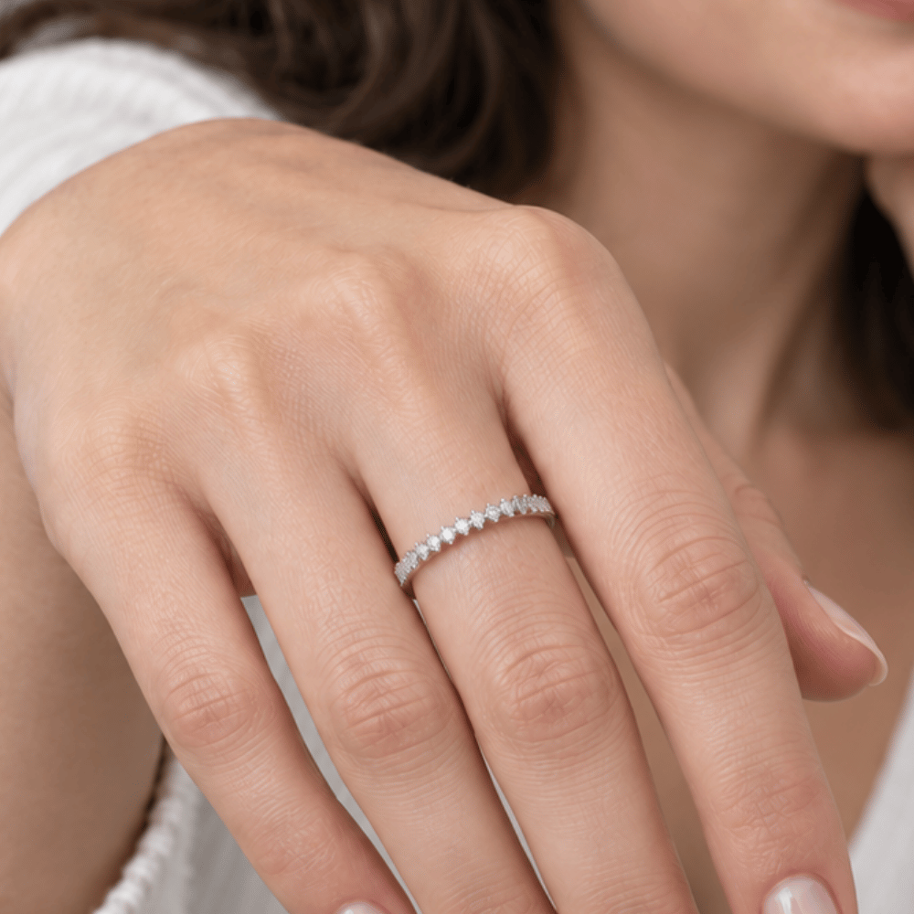 Cubic Zirconia Thin Crown Design Ring