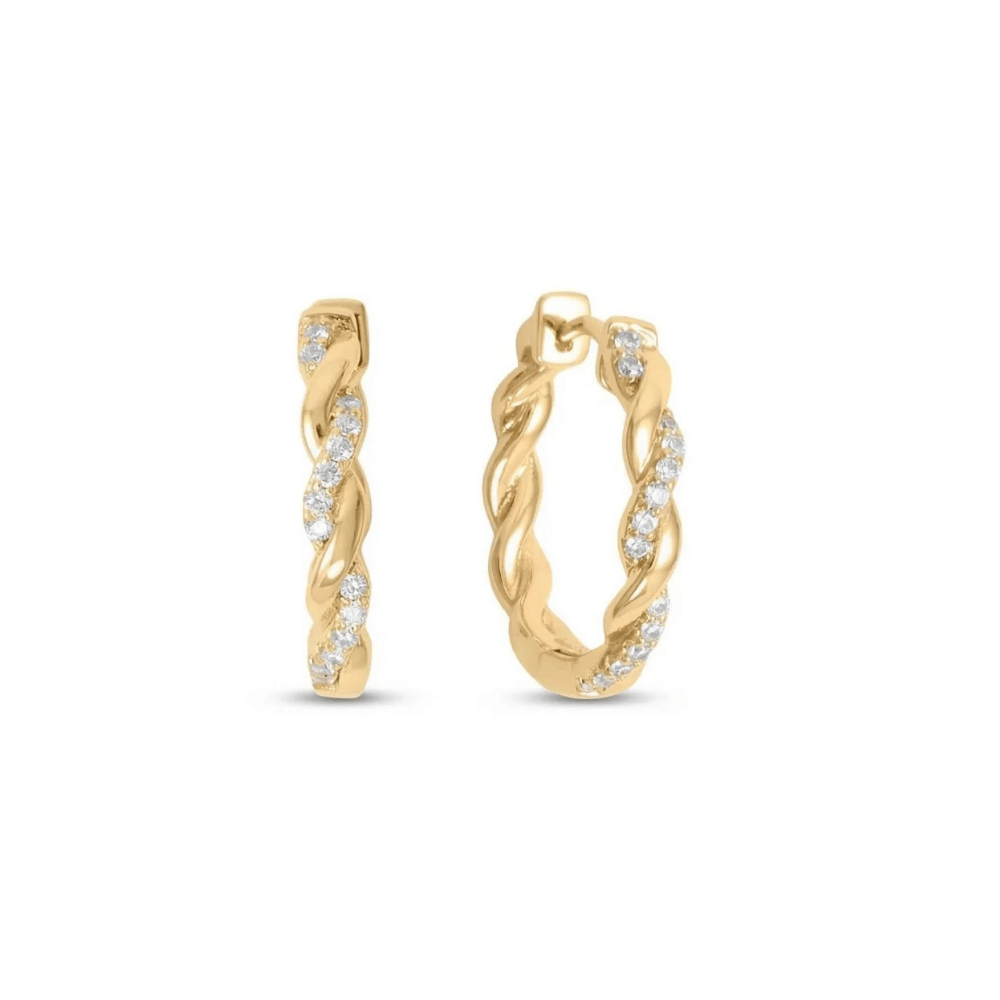 CZ Full Twist Hoop Earrings