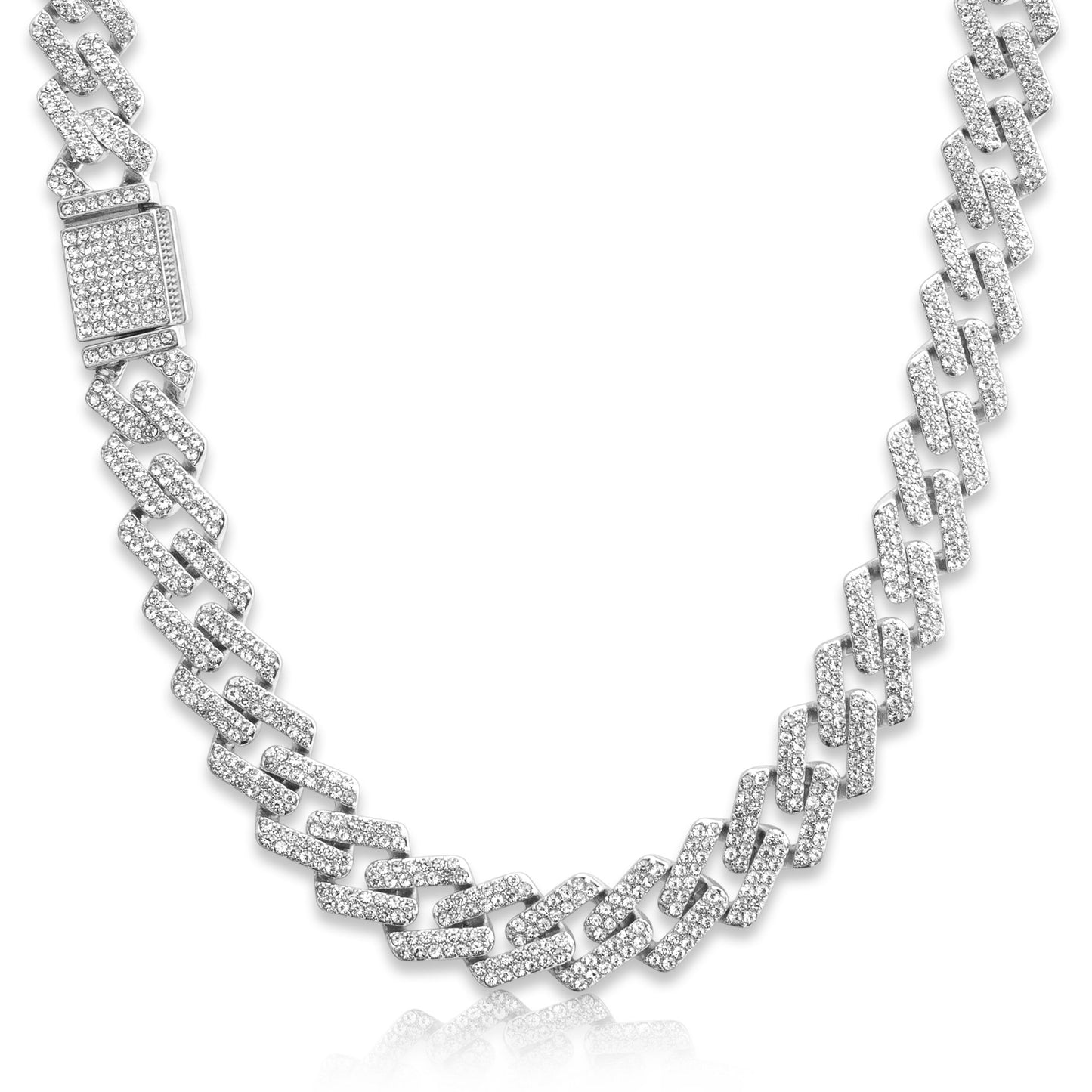 Iced Out Prong Cuban Chain - 13mm